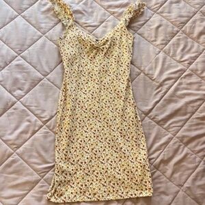 Windsor Yellow & Orange Floral Woven Mini Dress (Medium)